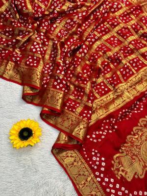Shorya rakhi festival special bandhani Designer saree suppliers in Ahmedabad