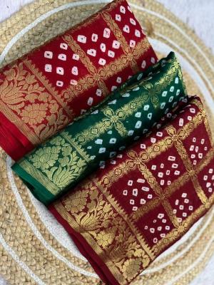Shorya rakhi festival special bandhani Designer saree suppliers in Ahmedabad