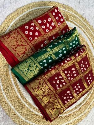Shorya rakhi festival special bandhani Designer saree suppliers in Ahmedabad