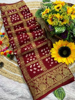 Shorya rakhi festival special bandhani Designer saree suppliers in Ahmedabad