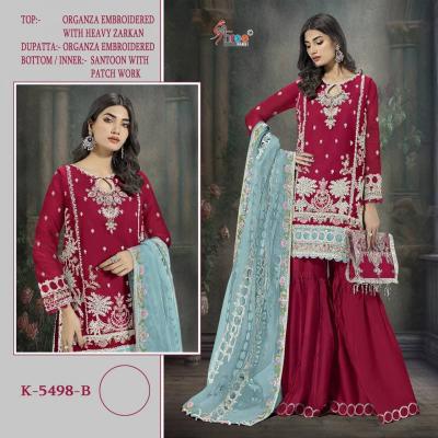 Shree K 5498 Organza Buy party wear salwar kameez online