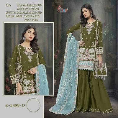 Shree K 5498 Organza Buy party wear salwar kameez online