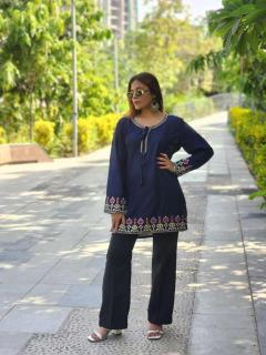 Shree salasar reyon embroidery work short tops Mumbai Kurti fashion