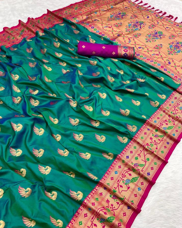 Sparkal paithani soft silk meenakari peacock Buy sarees online at wholesale price