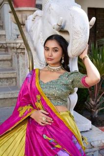 square box Tussar Silk lehenga wholesale market delhi