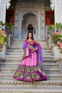 square box Tussar Silk lehenga wholesale market delhi