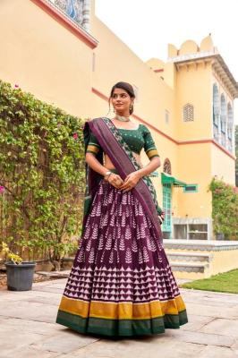 Tussar Silk Printed Heavy work Premium quality lehenga choli suppliers