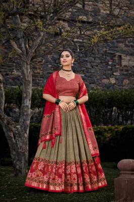 Tussar Silk Printed Heavy work Premium quality lehenga choli suppliers