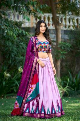 Tussar Silk Printed Heavy work Premium quality lehenga choli suppliers