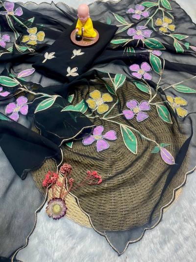 Vt 753 T Georgette Flower Printed Affordable sarees in Hyderabad