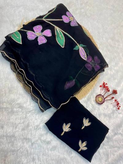 Vt 753 T Georgette Flower Printed Affordable sarees in Hyderabad