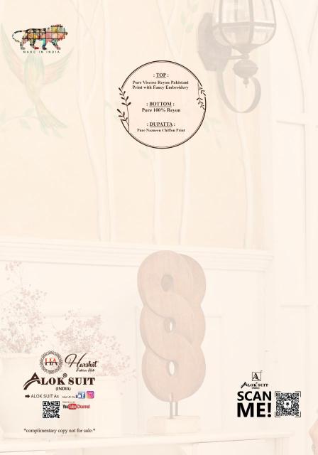 Alok suit rimsha 3 Affordable dress materials wholesale