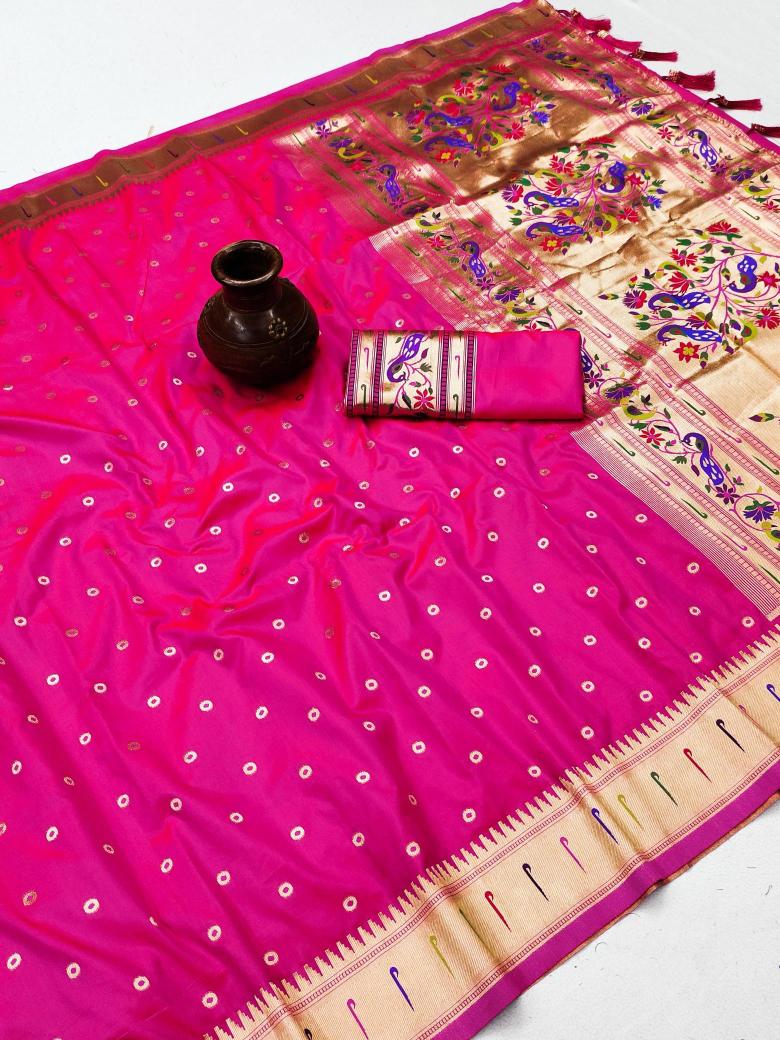 Anupama bindi paithani soft silk Bulk saree suppliers