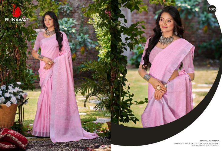 BUNAWAT - Lotus Linen Saree wholesale suppliers
