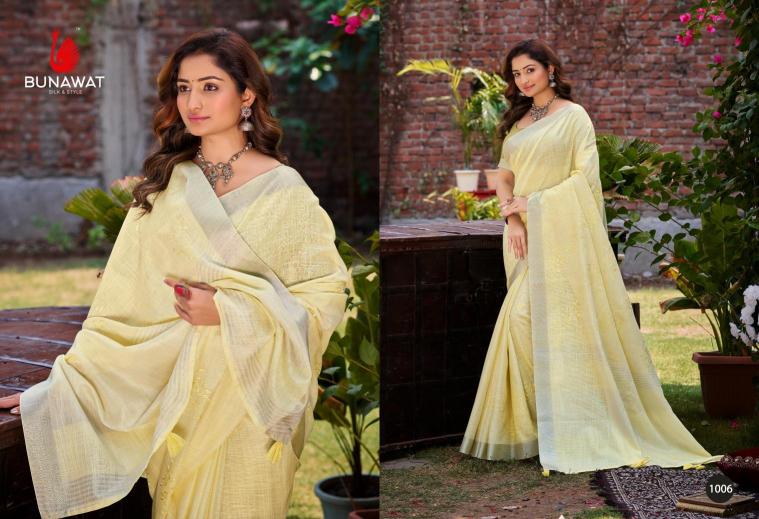 BUNAWAT - Lotus Linen Saree wholesale suppliers