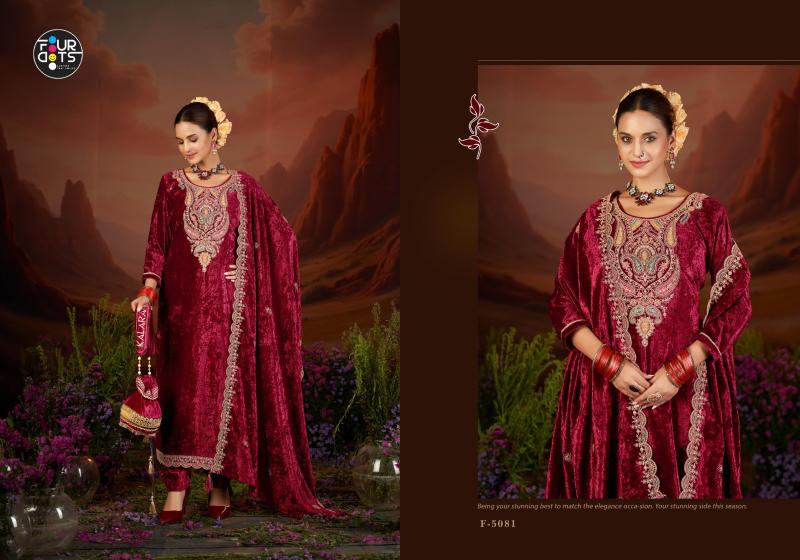 Four Dots Clemence Makhmal Dress materials wholesalers in Gujarat