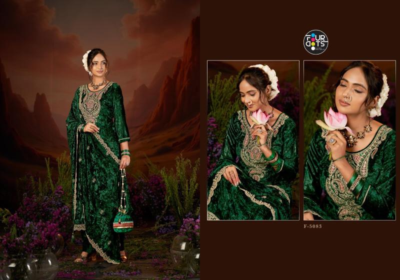 Four Dots Clemence Makhmal Dress materials wholesalers in Gujarat