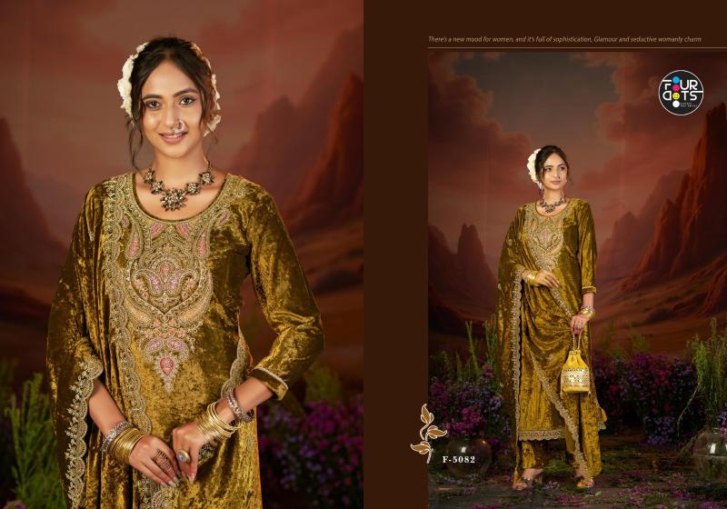 Four Dots Clemence Makhmal Dress materials wholesalers in Gujarat