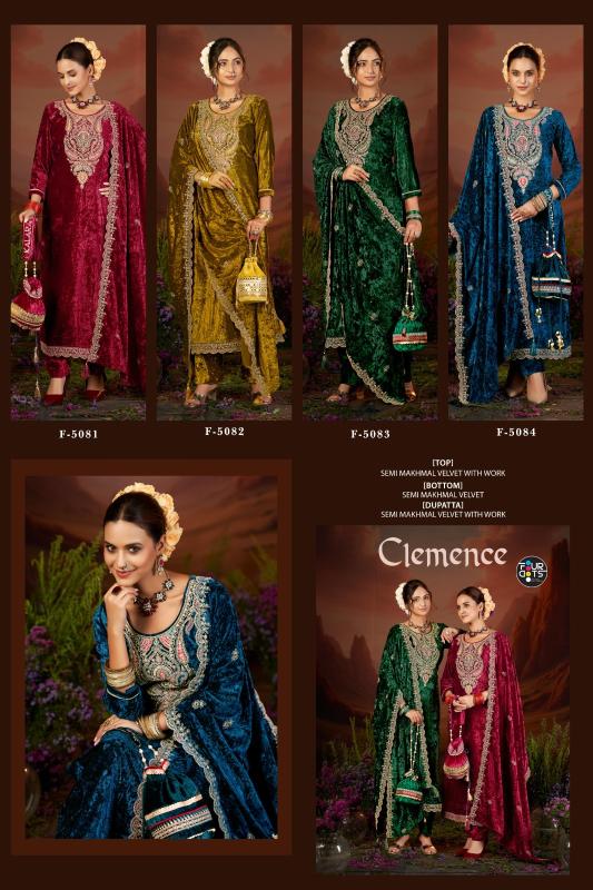 Four Dots Clemence Makhmal Dress materials wholesalers in Gujarat