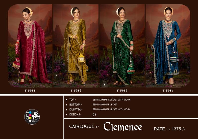 Four Dots Clemence Makhmal Dress materials wholesalers in Gujarat