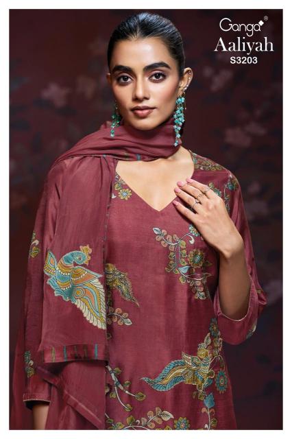 Ganga aaliyah 3203 Wholesale dress material suppliers in Surat
