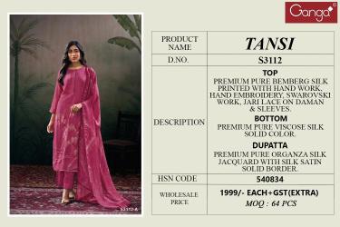 Ganga tansi 3112 Dress material manufacturers in India