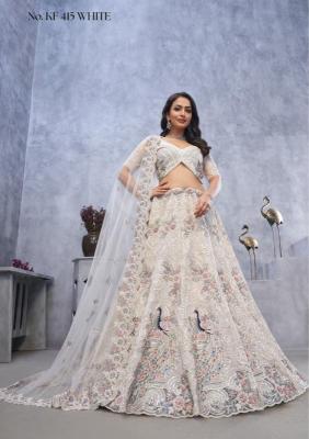 KF-415 Soft net White Surat lehenga choli manufacturers