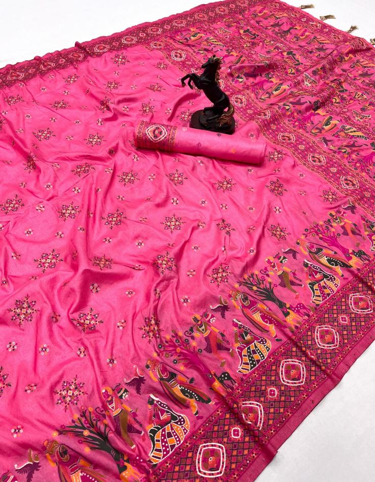 Malhar pashmina kashmiri silk Fancy Saree Suppliers in Ahmedabad