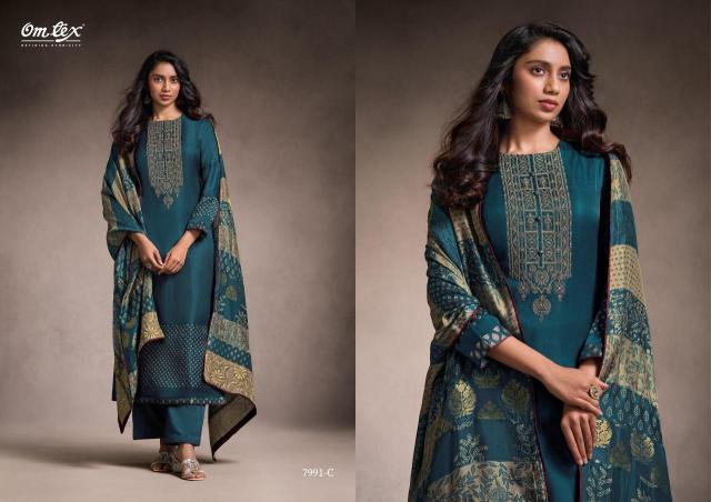 Omtex aarvi attire Wholesale crepe dress material suppliers in India