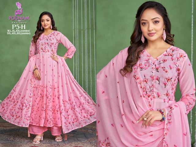 Poonam designer 3 pcs gown Surat kurti wholesale price