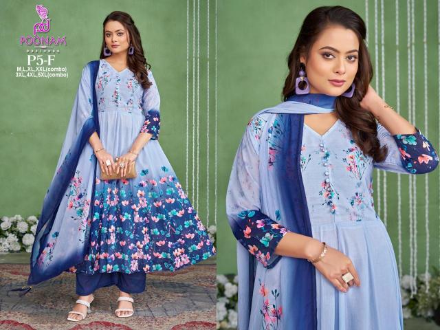 Poonam designer 3 pcs gown Surat kurti wholesale price