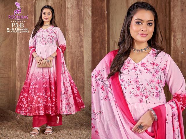 Poonam designer 3 pcs gown Surat kurti wholesale price