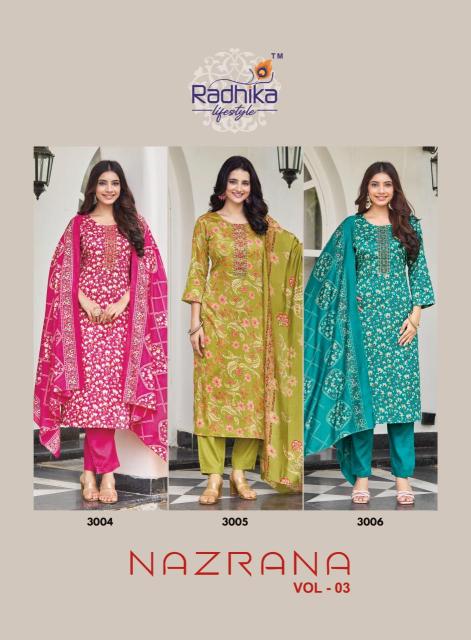 Radhika lifestyle nazrana vol 3 Wholesale ladies kurtis manufacturers in India