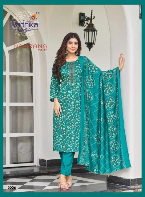 Radhika lifestyle nazrana vol 3 Wholesale ladies kurtis manufacturers in India