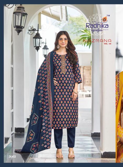 Radhika lifestyle nazrana vol 3 Wholesale ladies kurtis manufacturers in India