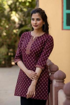 Shorya cotton printed short top Affordable kurti market in India