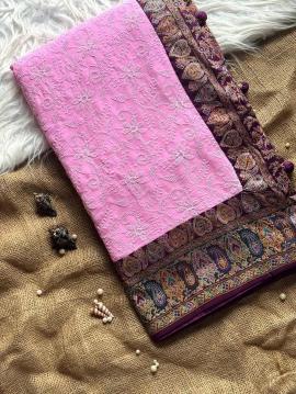 Shorya georgette lukhnowi Wholesale saree manufacturers in Surat