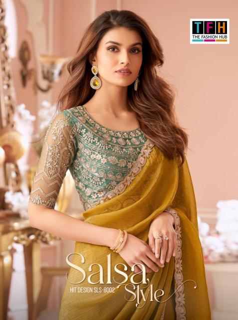 TFH salsa style georgette Saree wholesale market in Gujarat