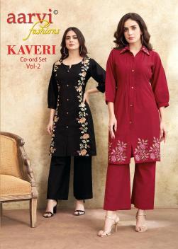 Aarvi kaveri vol-2 coord set ladies kurti wholesale in india