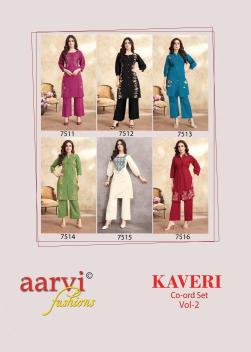 Aarvi kaveri vol-2 coord set ladies kurti wholesale in india