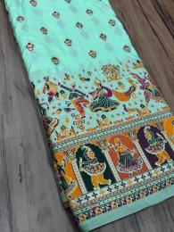 Akshara soft rajwadi pashmina silk  wholesale saree market in india