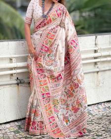 Akshara soft rajwadi pashmina silk  wholesale saree market in india