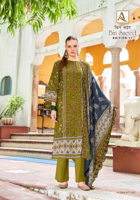 Alok suit bin saeed 11 dress materials wholesale dealers in india