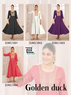 Blue hills golden duck Kurti wholesale market in India