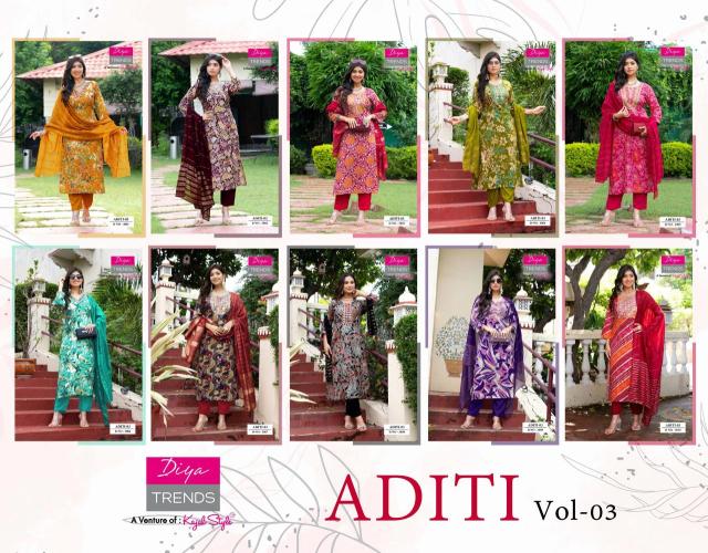 Diya trends aditi vol 3 wholesale kurti manufacturers in ahmedabad with price list