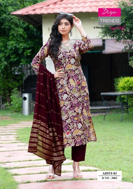 Diya trends aditi vol 3 wholesale kurti manufacturers in ahmedabad with price list