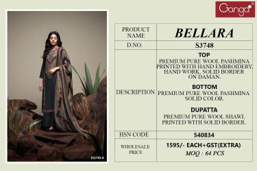 Ganga bellara 3748 wholesale unstitched dress materials in Kolkata
