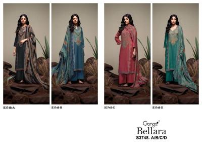 Ganga bellara 3748 wholesale unstitched dress materials in Kolkata