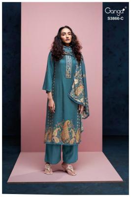 Ganga chiara 3866 wholesale dress materials in hyderabad with price