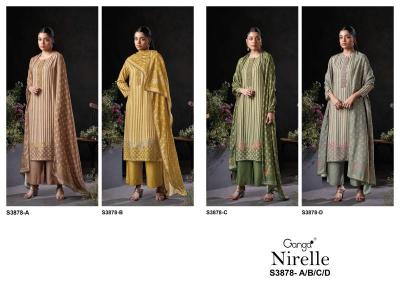 Ganga nirelle 3878 Wholesale ladies dress materials in Kolkata